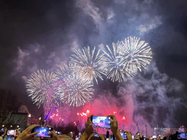 ロンドンの新年の花火の様子