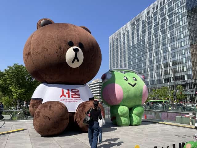 ソウルのクマのオブジェ