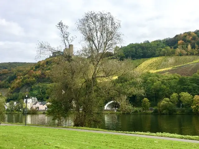 モーゼル川と丘の上にたたずむランツフート城